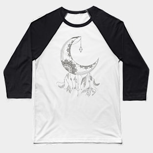 Mandala Moon Baseball T-Shirt